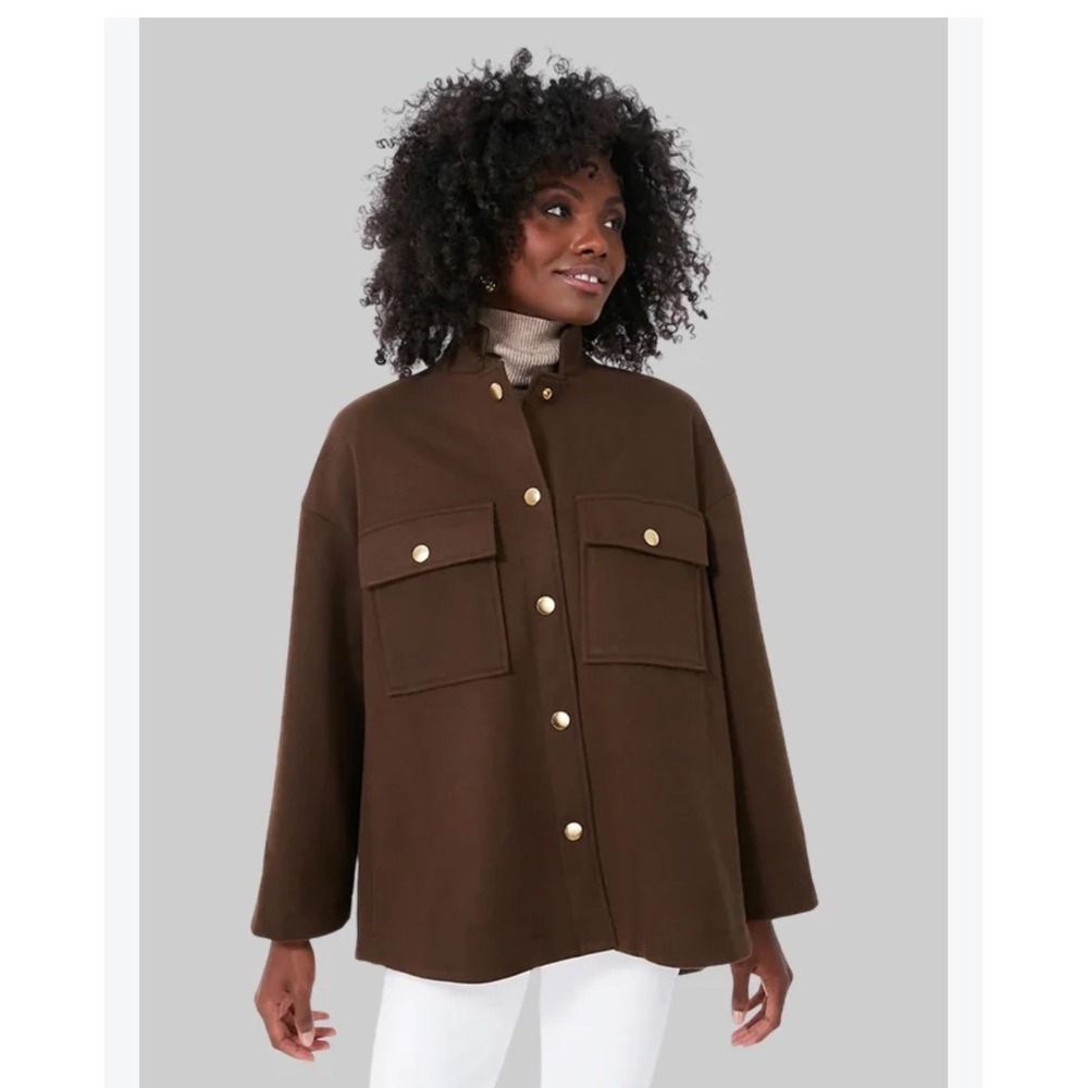 Tuckernuck Marant Jacket Brown Snap Front Gold Buttons XS